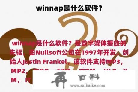 winnap是什么软件？