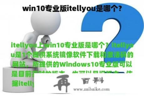 win10专业版itellyou是哪个？