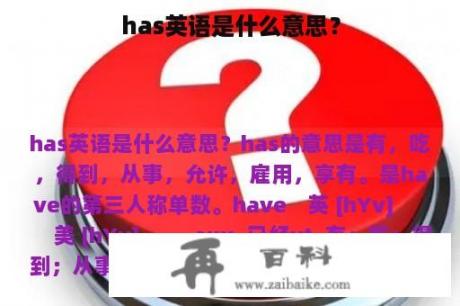 has英语是什么意思？