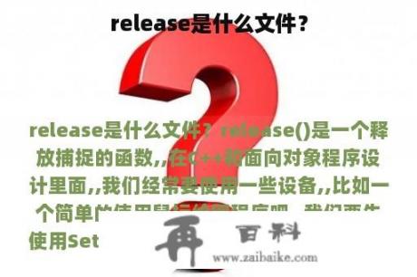 release是什么文件？