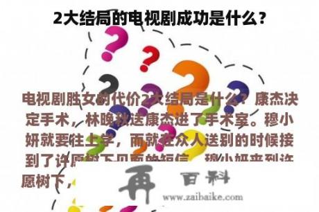 2大结局的电视剧成功是什么？