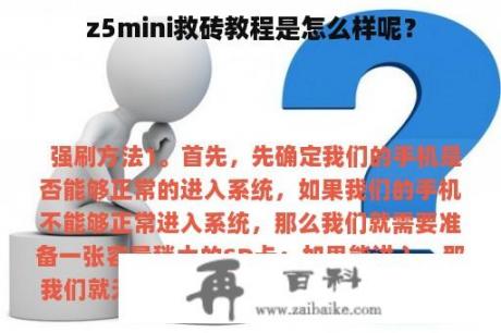 z5mini救砖教程是怎么样呢？