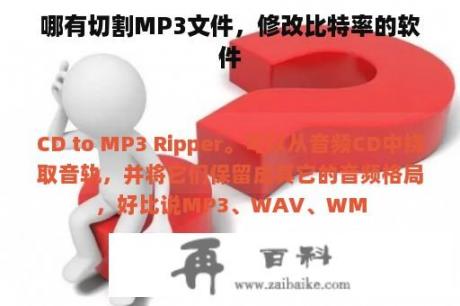 哪有切割MP3文件，修改比特率的软件