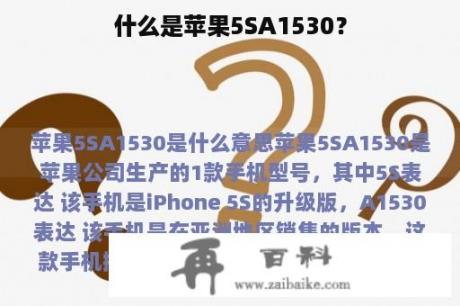什么是苹果5SA1530？