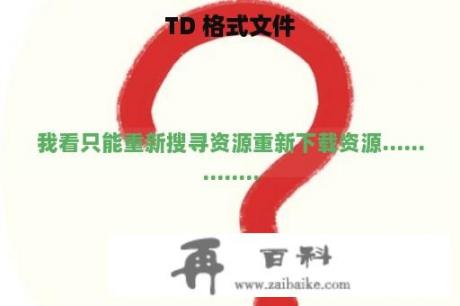 TD 格式文件