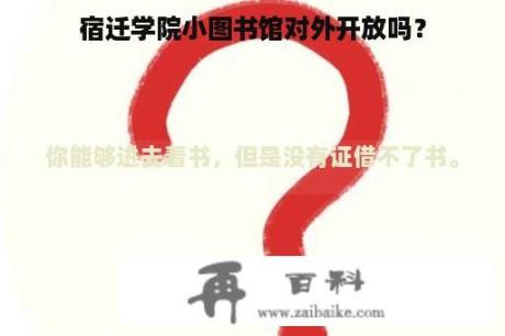 宿迁学院小图书馆对外开放吗？