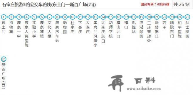 石家庄旅游5路路线图_石家庄旅游5路路线图