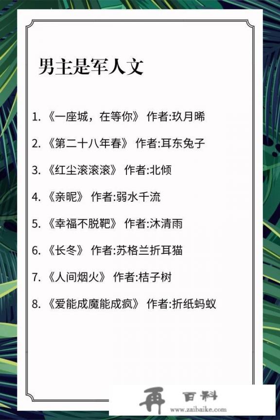 哪位好心人能推荐几本男主是军人或警察的言情小说？